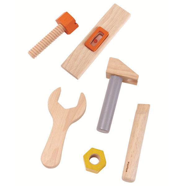 Εργαλειοθήκη μέσης Plan Toys 3485 με 6 ξύλινα εργαλεία