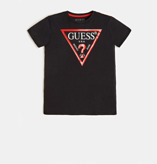 Παιδικές μπλούζες Guess με λογότυπο N73I55K8HM0 μαύρο