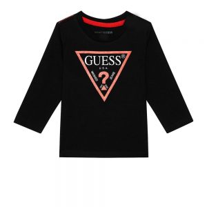 Παιδική μπλούζα μακό Guess mini boy N84I24K8HM0 μαύρο για αγόρια