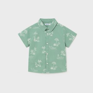 Βρεφικό πουκάμισο σταμπωτό κοντομάνικο Mayoral 1112 πράσινο για αγόρια