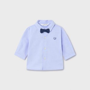 Βρεφικό πουκάμισο Mayoral με παπιγιόν 1196 γαλάζιο για αγόρια