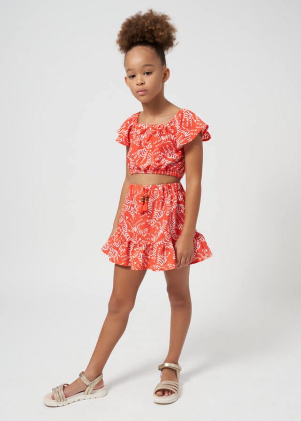 Παιδικό σετ με φούστα Mayoral σταμπωτό 6966 για κορίτσια
