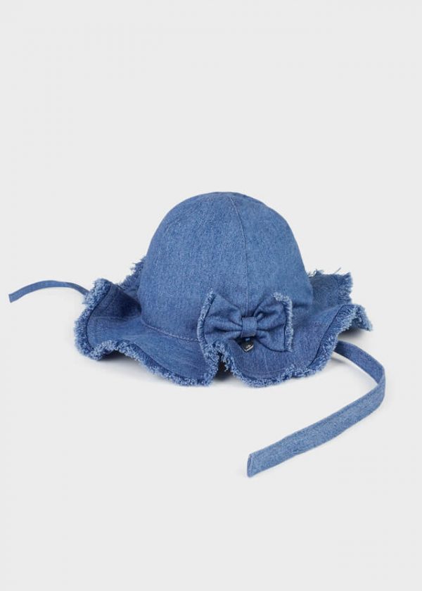 Βρεφικό καπέλο Mayoral jean με δέσιμο 9720 μπλε