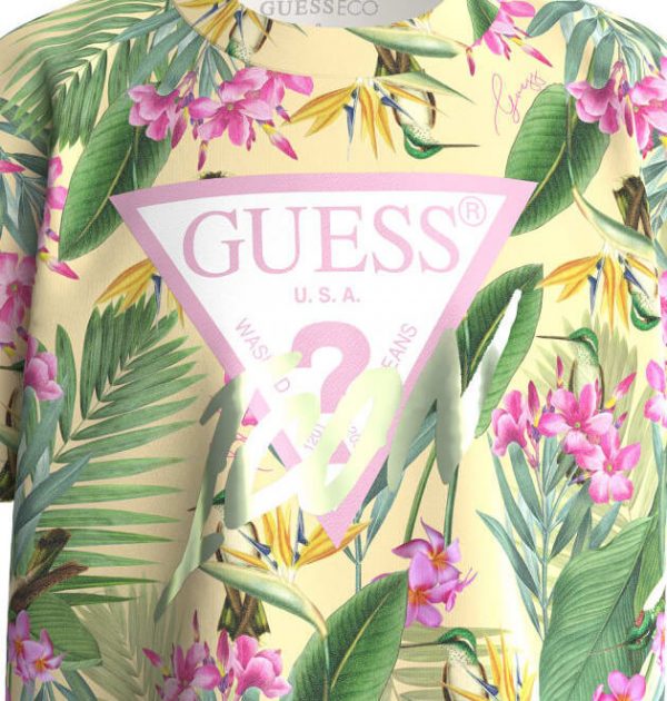 Παιδική μπλούζα Guess μακό J4GI12K6YW3 πράσινο για κορίτσια