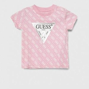 Μπλούζα Guess μακό all over logo ροζ K4RI15K6YW3