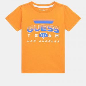 Μπλούζα Guess με λογότυπο N4RI00K8HM4 πορτοκαλί