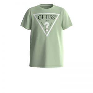 Παιδική μπλούζα Guess με λογότυπο N73I55K8HM0 μέντα για αγόρια
