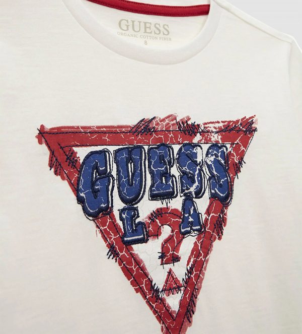 Μπλούζα Guess με λογότυπο L4RI18K6XN1 λευκό