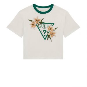 Παιδική μπλούζα Guess crop J4GI39K46D1 λευκό για κορίτσια