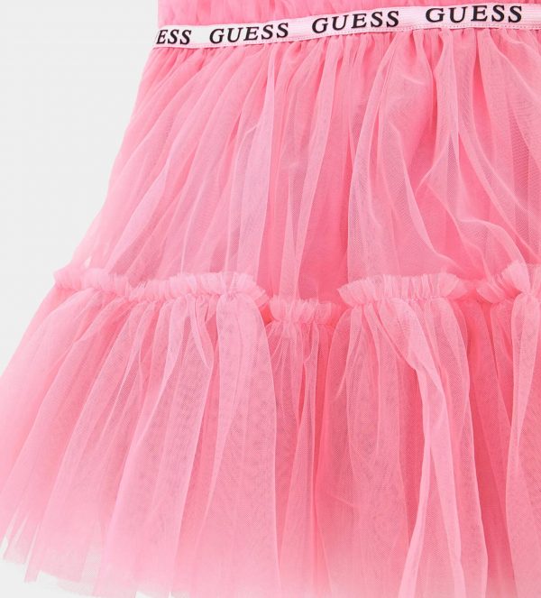 Παιδικό φόρεμα τούλινο Guess K4RK10K6YW0 ροζ για κορίτσια