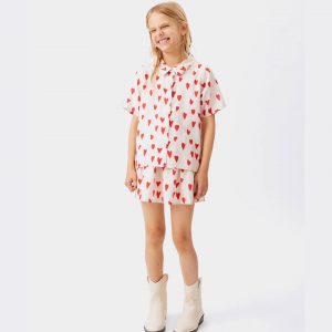 Παιδική πουκαμίσα Compania Fantastica 11413 εκρού για κορίτσια έως 14 ετών που τους αρέσει το ωραίο και άνετο ντύσιμο