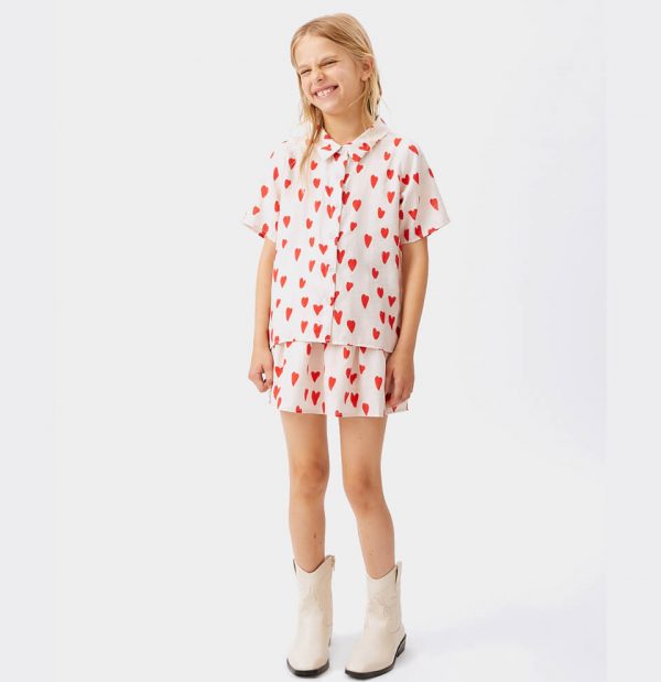 Παιδική πουκαμίσα Compania Fantastica 11413 εκρού για κορίτσια έως 14 ετών που τους αρέσει το ωραίο και άνετο ντύσιμο