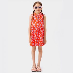 Παιδικό φόρεμα Compania Fantastica floral 41420 κόκκινο για κορίτσια
