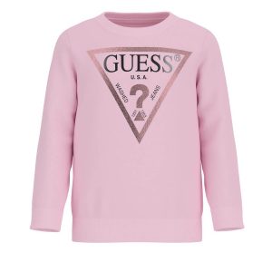 Παιδική μπλούζα Guess φούτερ K74Q12KAUG0 ροζ για κορίτσια