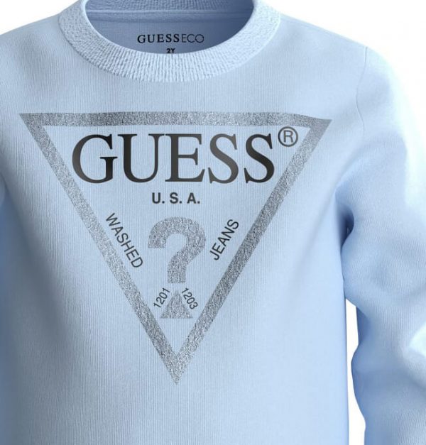 Παιδικές μπλούζες Guess φούτερ K74Q12KAUG0 γαλάζιο για κορίτσια