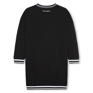 Παιδικό μπλουζοφόρεμα Karl Lagerfeld Z30185 μαύρο στενή γραμμή για κορίτσια που θέλουν ωραίο, επώνυμο καθημερινό ντύσιμο