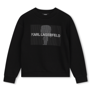 Παιδική μπλούζα φούτερ Karl Lagerfeld Z30242 μαύρο στενή γραμμή για αγόρια & κορίτσια