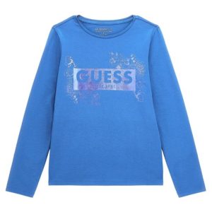 Μπλούζα μακό Guess με λογότυπο J4YI22K6YW4 μπλε