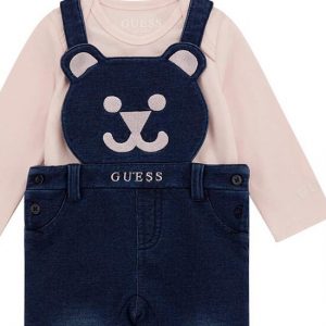 Βρεφική σαλοπέτα Guess με κορμάκι H4YW05K6YW0 ροζ για κορίτσια