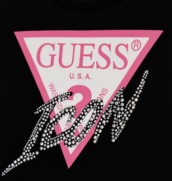 Παιδικό φόρεμα τούλινο Guess με strass J4YK06KB8R0 μαύρο για κορίτσια