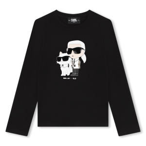 Παιδική μπλούζα μακό Karl Lagerfeld Z30209 μαύρο για αγόρια & κορίτσια