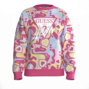 Παιδική μπλούζα φούτερ Guess icon K4YQ05KA6R3 για κορίτσια
