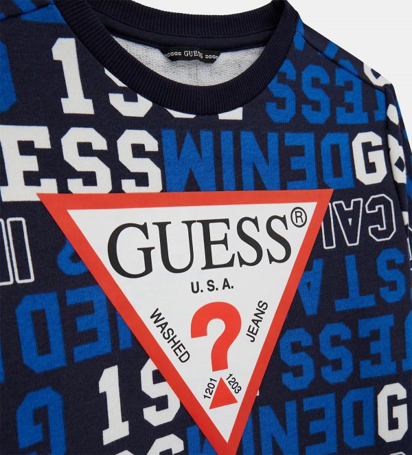 Παιδική μπλούζα φούτερ Guess L4YQ02KA6R3 μπλε για αγόρια