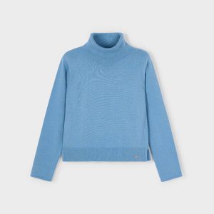 Παιδικό ζιβάγκο πλεκτό Mayoral 00313-022 Μπλε για κορίτσια που τους αρέσει το στυλάτο χειμωνιάτικο ντύσιμο και οι ωραίοι συνδυασμοί