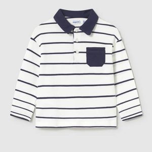 Μπλούζα πόλο ριγέ Mayoral 02103-080 Μπλε-Κρεμ