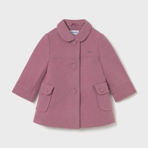 Βρεφικό παλτό υφασμάτινο Mayoral για κορίτσια 02433-025 ροζ