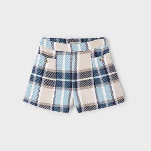 Παιδικό σορτς καρό Mayoral 04225-040 Μπλε για κορίτσια