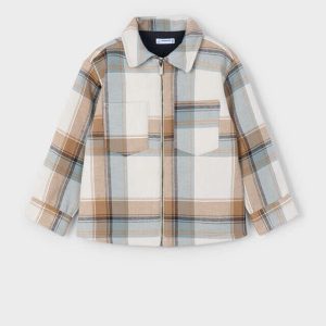 Παιδικό τζάκετ πουκάμισο Mayoral καρό με φερμουάρ 04414-077 για αγόρια