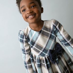 Παιδικό φόρεμα καρό Mayoral 04924-040 Μπλε για κορίτσια