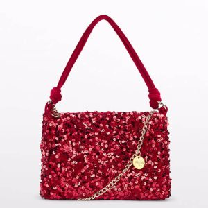 Τσάντα με πούλιες & βελούδο Mayoral 05979-093 Κόκκινο