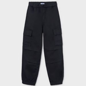 Παιδικό παντελόνι jogger cargo Mayoral relaxed fit Unisex 07575-080 Μαύρο