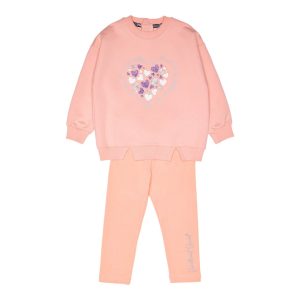 Παιδική φόρμα λεπτό φούτερ Sprint 252-2025 Σομόν για κορίτσια που λατρεύουν το άνετο και όμορφο καθημερινό ντύσιμο στο σχολείο και το παιχνίδι