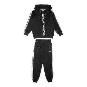 Παιδική φόρμα με ζακέτα Sprint με κουκούλα 252-3032 Μαύρο για αγόρια