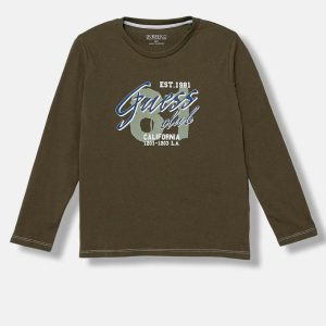 Μπλούζα Guess μακό N5YI15K8HM4 λαδί