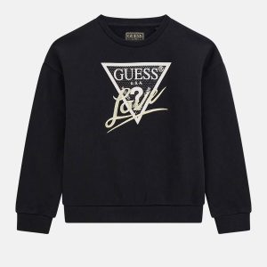 Μπλούζα φούτερ Guess με strass & κέντημα Μαύρο J5BQ04KAV34