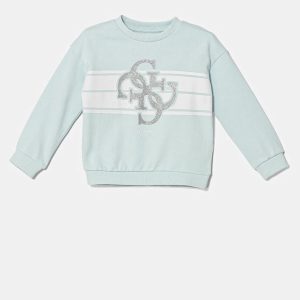 Μπλούζα φούτερ Guess με strass Τυρκουάζ K5YQ01KA6R4