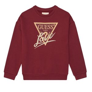 Μπλούζα φούτερ Guess με strass & κέντημα Κόκκινο J5BQ04KAV34