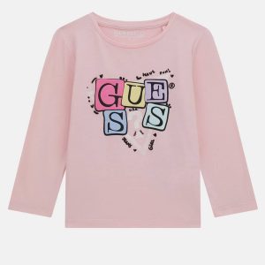 Παιδικές μπλούζες μακό Guess για μικρά κορίτσια K5YI07K6YW4