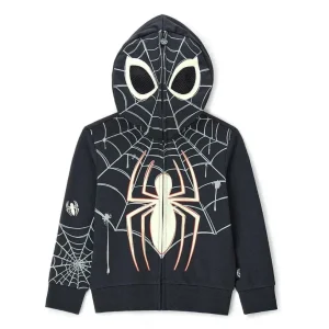 Ζακέτα Spiderman φωσφορίζει Original Marines φούτερ με μάσκα στη κουκούλα Μαύρο DFAV2607B