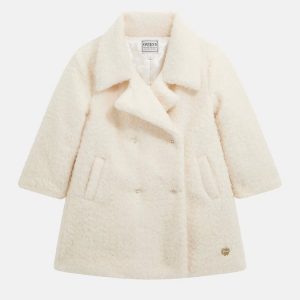 Παιδικά παλτό Guess lurex συνθετική γούνα Κρεμ K5BL10WGIT0 για κορίτσια