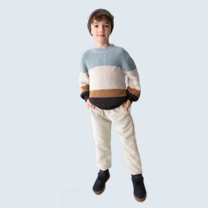 Παιδικό παντελόνι jogger κοτλέ Mayoral 04568-063 εκρού για αγόρια