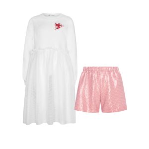 Παιδικό σετ τούλινο φόρεμα & σορτς με παγιέτες Two In A Castle για κορίτσια