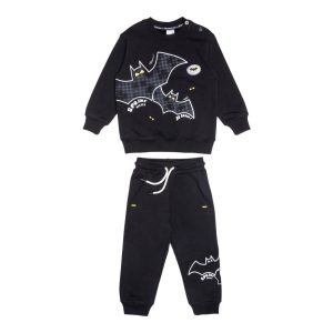 Παιδική φόρμα φούτερ Sprint batman με φωτάκι 252-1023 Μαύρο για αγόρια που τους αρέσουν οι σούπερ χειμωνιάτικες εμφανίσεις με ήρωες στο σχολείο