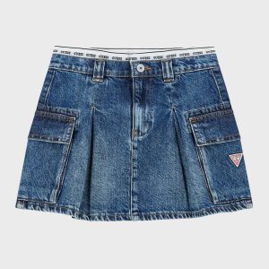 Παιδική φούστα jean Guess με εξωτερικό λάστιχο J5RD07D45E0 Μπλε για κορίτσια