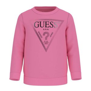 Παιδικές μπλούζες φούτερ Guess Ροζ bubblegum K74Q12KAUG0 για κορίτσια