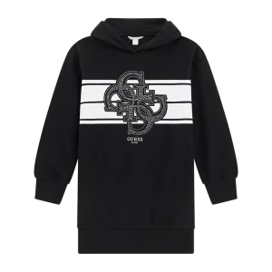 Παιδικό μπλουζοφόρεμα με strass Guess φούτερ Μαύρο J5YK04KA6R4 για κορίτσια